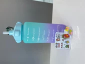 Motivasyonel 2'li set Su Matarası | Spor Salonu Su Matarası | 2 Lt Ve 900 Ml Yavru Matara Suluk Yeşil - 2