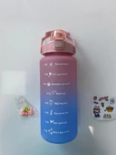 Motivasyonel 2'li set Su Matarası | Spor Salonu Su Matarası | 2 Lt Ve 900 Ml Yavru Matara Suluk Pembe - 2