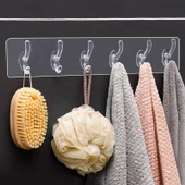 5'li Banyo Mutfak Dolap Duvar Askısı (Kendinden Yapışkanlı) - Şeffaf - 2