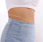 Kadın Beyaz İncili Göbek & Vücut Zinciri thumbnail 1