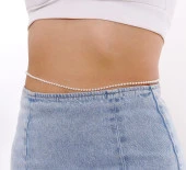 Kadın Beyaz İncili Göbek & Vücut Zinciri thumbnail 2