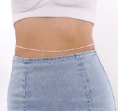 Kadın Beyaz İncili Göbek & Vücut Zinciri thumbnail 3