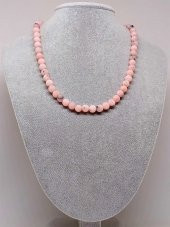 Pembe Siyah Opal Taşı Kolye 8mm (Sabit Klipsli) thumbnail 1