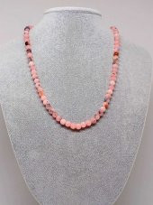 Pembe Siyah Alacalı Opal Taşı Kolye 6mm (Sabit Klipsli) thumbnail 1