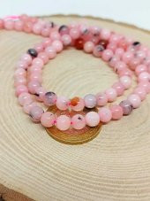 Pembe Siyah Alacalı Opal Taşı Kolye 6mm (Sabit Klipsli) thumbnail 3