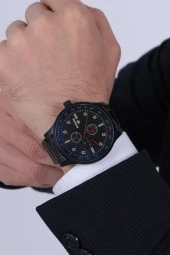 Lacivert Çelik Kasa Siyah Kordon Erkek Kol Saati thumbnail 2