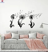 Oturma Odası, Yatak Odası Duvar Sticker Soyut Karahindiba Çiçek Kız Odası Çiçek Sanat Çıkartmaları thumbnail 1