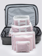 Valiz İçi 6lı Düzenleyici Yeni Doğan Organizer Set Gri Çizgili - 5