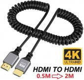 Hdmi Spiral Yaylı Uzayabilen FullHd 4k 60Hz Uhd Kablo (0.5-2 Metre) - 2