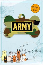 Yeşil Kamuflaj Desenli  Kedi Köpek Künyesi Kemik Şekilli - 1