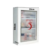 Ecza Dolabı Kapaklı PVC İlk Yardım Dolabı Çelik Ayna 159 - 2