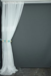 SELVİ GÖBEKLİ MODEL KIRIK BEYAZ RENK TEK KANAT Hazır Dikilmiş Pileli Fon Perde 300*260 Cm thumbnail 7