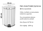 Palex Krom Pedallı Çöp Kovası 30 Litre - 1
