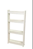 Motek Çok Amaçlı Tekerlekli Organizer Mutfak Banyo Rafı Beyaz SR-04 - 2