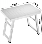 Portatif Plastik Katlanabilir Av Balık Kamp Piknik Masası Büyük thumbnail 7