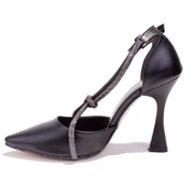 Dagoster DZA07-605056 Siyah Abiye Topuklu Kadın Ayakkabı - 3