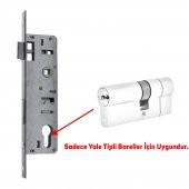 Kale Kapı PVC Kapı Gömme Kilit Gövde Wc Banyo Kilidi Gövdesi Silindirli 35 mm - 4