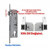Kale Kapı PVC Kapı Gömme Kilit Gövde Wc Banyo Kilidi Gövdesi Silindirli 30 mm - 3