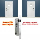 Hok Kapı Ekstra Gömme Kilit Wc Banyo Kilidi Oval Köşeli ET-40M 40 mm - 4