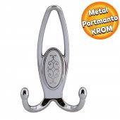 Metax Uzay Portmanto Vestiyer Duvar Askısı Metal Dolap Elbise Askılığı Krom Beyaz Krom Kapak thumbnail 1