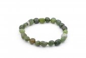 Hakiki Doğal Amorf Kesim İri Taneli Kanada Yeşim Taşı Bileklik thumbnail 1