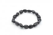 Hakiki Doğal Amorf Kesim İri Taneli Siyah Turmalin Taşı Bileklik thumbnail 1