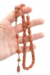 Cüneyd Usta İmzalı Kapsül Bej Sıkma Kehribar Tesbih thumbnail 4