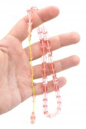 Hacı Tüver İmzalı Kapsül Pembe Ateş Kehribar Tesbih - 4