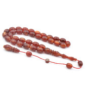 Ahmet Damar Beyzi Turuncu Colorist Sıkma Kehribar Tesbih thumbnail 1