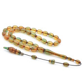 Murat Akbulut İmzalı Beyzi Kesim Mavi Ateş Kehribar Tesbih thumbnail 1