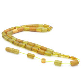 Ahmet Dağ İmzalı Kesme Model Beyaz Yeşil Sıkma Kehribar Tesbih thumbnail 1