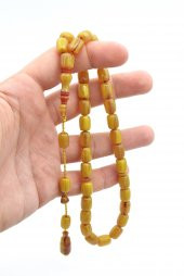 Ebu Sırr İmzalı Kapsül Kesim Damarlı Sarı Katalin Tesbih thumbnail 4