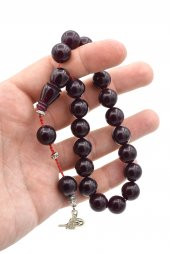 Sistemli Küre Kesim Fuşya Sıkma Kehribar Efe Maskot Tesbih thumbnail 4