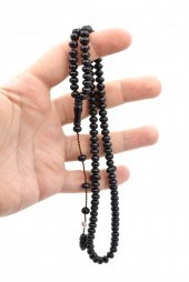 Şükrü Baba İmzalı Basık Model 99 luk Siyah Katalin Tesbih thumbnail 4