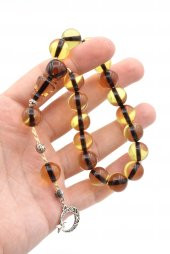 Sistemli Küre Kesim Sarı Sıkma Kehribar Efe Maskot Tesbih thumbnail 4