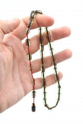 Ahmet Emin Usta İmzalı Yeşil Ateş Kehribar Tesbih thumbnail 4