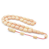 Usta İşi Sistemli Kapsül Kesim Hareli Beyaz Katalin Tesbih thumbnail 1