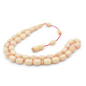 Usta İşi Sistemli Kapsül Kesim Hareli Beyaz Katalin Tesbih thumbnail 2