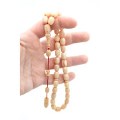 Usta İşi Sistemli Kapsül Kesim Hareli Beyaz Katalin Tesbih thumbnail 3