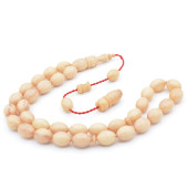 Usta İşi Sistemli Beyzi Kesim Hareli Beyaz Katalin Tesbih thumbnail 2