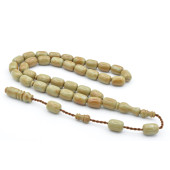 Usta İşi Sistemli Kapsül Kesim İri Boy Kahve Mavi Katalin Tesbih - 1