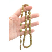 Usta İşi Sistemli Kapsül Kesim İri Boy Kahve Mavi Katalin Tesbih - 3