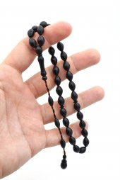 Sistemli Bilek Boy Beyzi Kesim Siyah Fiber Tesbih - 4
