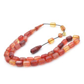 Ali Ağış İmzalı Kapsül Kesim Colorist Pembe Sıkma Kehribar Tesbih 002 thumbnail 2