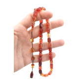 Ali Ağış İmzalı Kapsül Kesim Colorist Pembe Sıkma Kehribar Tesbih 002 thumbnail 3