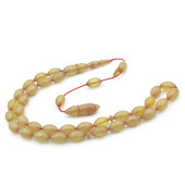 Hakkı Usta İmzalı Beyzi Kesim Turkuaz Sıkma Kehribar Tesbih thumbnail 2