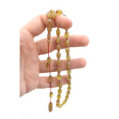 Hakkı Usta İmzalı Beyzi Kesim Turkuaz Sıkma Kehribar Tesbih thumbnail 3