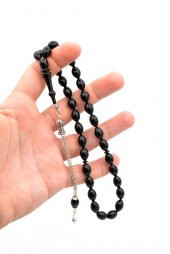 TİLKİ KUYRUĞU KAMÇILI BEYZİ KESİM SİYAH SIKMA KEHRİBAR TESBİH 055 thumbnail 4