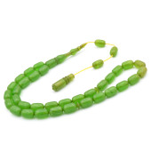 USTA İŞİ SİSTEMLİ KAPSÜL KESİM YEŞİL SIKMA KEHRİBAR TESBİH 152 thumbnail 2