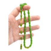 USTA İŞİ SİSTEMLİ KAPSÜL KESİM YEŞİL SIKMA KEHRİBAR TESBİH 152 thumbnail 3